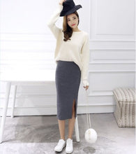 Load image into Gallery viewer, 2016 Summer skirts Sexy Chic Pencil Skirts Women Skirt Wool Rib Knit Long Skirt Package Hip Split Waist midi skirt maxi A919