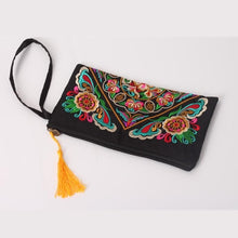 Load image into Gallery viewer, Women Ethnic National Retro Butterfly Flower Bags Handbag Coin Purse Embroidered Lady Clutch Tassel Small Flap Summer Bolsa Sale