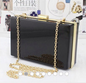 BELLA JOY New Acrylic Transparent Women Clutch Bag Chain Luxury Brand Women Messenger Bag Evening Bag Handbag Chain Shoulder Bag