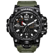 Load image into Gallery viewer, SMAEL Brand Men Sports Watches Dual Display Analog Digital LED Electronic Quartz Wristwatches Waterproof Swimming Military Watch