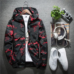 NaranjaSabor Spring Autumn Mens Casual Camouflage Hoodie Jacket Men Waterproof Clothes Men's Windbreaker Coat Male Outwear 4XL