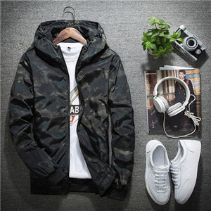 NaranjaSabor Spring Autumn Mens Casual Camouflage Hoodie Jacket Men Waterproof Clothes Men's Windbreaker Coat Male Outwear 4XL