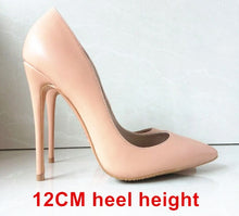 Load image into Gallery viewer, Brand Shoes Woman High Heels Women Shoes Pumps Stilettos Shoes For Women Black High Heels 12CM PU Leather Wedding Shoes B-0051