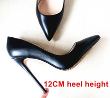 Load image into Gallery viewer, Brand Shoes Woman High Heels Women Shoes Pumps Stilettos Shoes For Women Black High Heels 12CM PU Leather Wedding Shoes B-0051