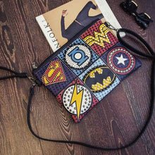 Load image into Gallery viewer, Unisex Marvel Clutch Fashion Retro PU Leather Supercool Superhero Avengers Rivet Gothic Punk Handy Wrist Clutch Bag