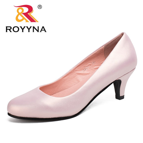 2017 ROYYNA Spring Autumn New Styles Pumps Women Big Size Fashion Sexy Round Toe Sweet Colorful Soft Women Shoes Free Shipping