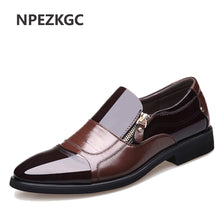 Load image into Gallery viewer, NPEZKGC New Spring Fashion Oxford Business Men Shoes Genuine Leather High Quality Soft Casual Breathable Men&#39;s Flats Zip Shoes