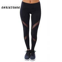 Load image into Gallery viewer, CHRLEISURE Sexy Women Leggings Gothic Insert Mesh Design Trousers Pants Big Size Black Capris Sportswear New Fitness Leggings