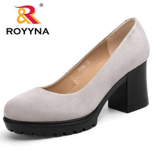 Load image into Gallery viewer, ROYYNA 2017 New Fashion Style Women Pumps Shallow Ladies Platform Shoes Round Toe Square Heels Women Wedding Shoes Wholesales