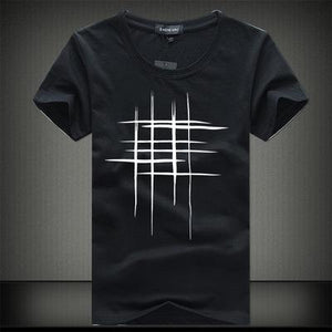 SWENEARO 2018 Simple creative design line cross Print cotton T Shirts Men's New Arrival Summer Style Short Sleeve Men t-shirt