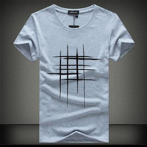 SWENEARO 2018 Simple creative design line cross Print cotton T Shirts Men's New Arrival Summer Style Short Sleeve Men t-shirt