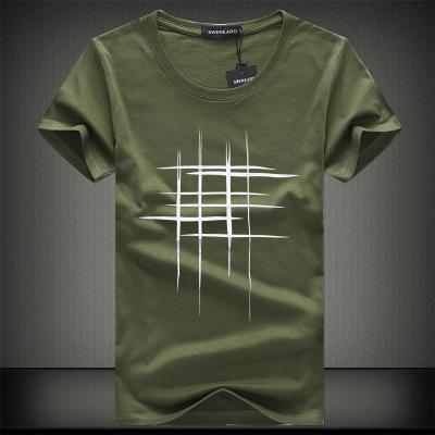 SWENEARO 2018 Simple creative design line cross Print cotton T Shirts Men's New Arrival Summer Style Short Sleeve Men t-shirt