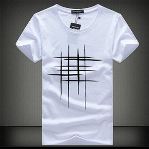 SWENEARO 2018 Simple creative design line cross Print cotton T Shirts Men's New Arrival Summer Style Short Sleeve Men t-shirt