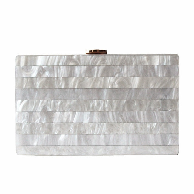 2018 Brand woman's evening Clutch new unique Marble Striped Shoulder Bag elegant wallet Fashion Acrylic bolsa feminina handbag