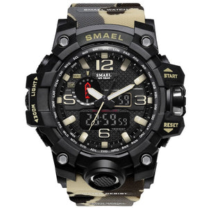 Men Military Watch 50m Waterproof Wristwatch LED Quartz Clock Sport Watch Male relogios masculino 1545 Sport S Shock Watch Men