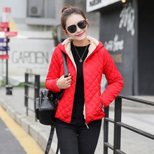 Load image into Gallery viewer, Autumn 2017 Parkas basic jackets Female Women Winter plus velvet lamb hooded Coats Cotton Winter Jacket Womens Outwear coat