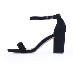 GENSHUO 2018 Ankle Strap Heels Women Sandals Summer Shoes Women Open Toe Chunky High Heels Party Dress Sandals Big Size 42