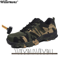 Load image into Gallery viewer, 2018 New Men&#39;s Plus Size Outdoor Steel Toe Cap Military Work &amp; Safety Boots Shoes Men Camouflage Army Puncture Proof Boots