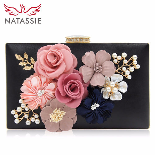 NATASSIE 2018 New Women Clutch Bag Ladies Black Evening Bags Ladies Royal Blue Day Clutches Purses Female Pink Wedding Bag