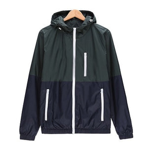 Windbreaker Men Casual Spring Autumn Lightweight Jacket 2018 New Arrival Hooded Contrast Color Zipper up Jackets Outwear Cheap