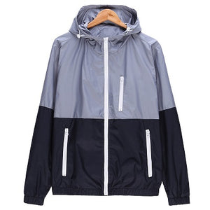 Windbreaker Men Casual Spring Autumn Lightweight Jacket 2018 New Arrival Hooded Contrast Color Zipper up Jackets Outwear Cheap