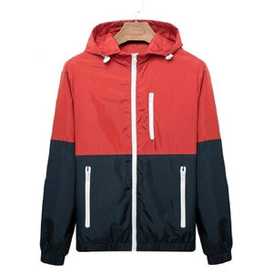 Windbreaker Men Casual Spring Autumn Lightweight Jacket 2018 New Arrival Hooded Contrast Color Zipper up Jackets Outwear Cheap