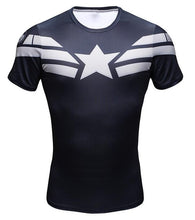 Load image into Gallery viewer, New Comic Superhero Compression Shirt Captain America Iron man Fit Tight G ym Bodybuilding T Shirt