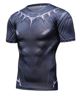 New Comic Superhero Compression Shirt Captain America Iron man Fit Tight G ym Bodybuilding T Shirt