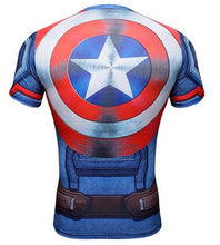 Load image into Gallery viewer, New Comic Superhero Compression Shirt Captain America Iron man Fit Tight G ym Bodybuilding T Shirt