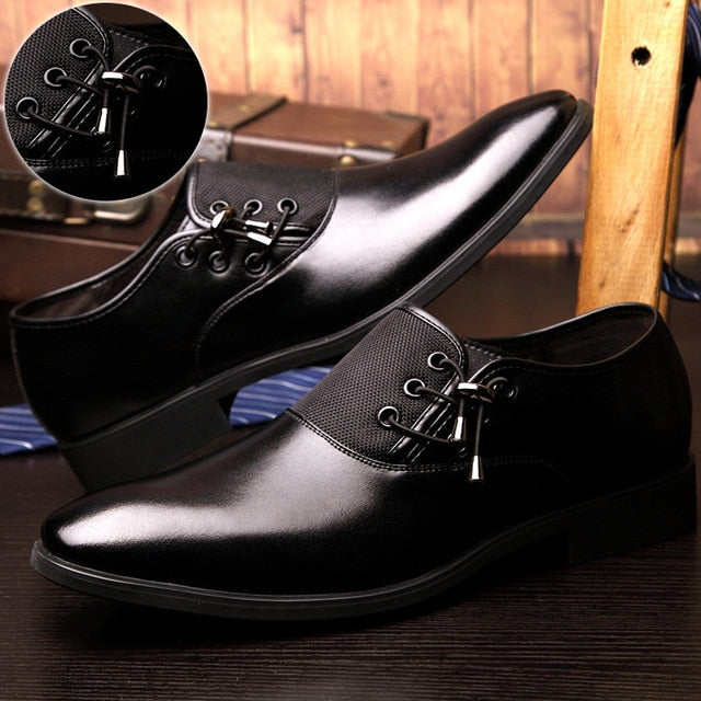 COSIDRAM New 2018 PU Leather Dress Shoes For Men Formal Shoes Spring Pointed Toe Wedding Business Shoes Male Fashion BRM-951