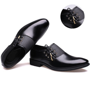 COSIDRAM New 2018 PU Leather Dress Shoes For Men Formal Shoes Spring Pointed Toe Wedding Business Shoes Male Fashion BRM-951