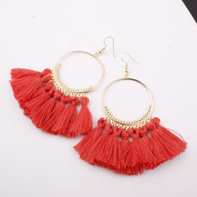 Load image into Gallery viewer, LZHLQ Tassel Earrings For Women Ethnic Big Drop Earrings Bohemia Fashion Jewelry Trendy Cotton Rope Fringe Long Dangle Earrings