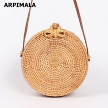 Load image into Gallery viewer, ARPIMALA 2018 Round Straw Bags Women Summer Rattan Bag Handmade Woven Beach Cross Body Bag Circle Bohemia Handbag Bali