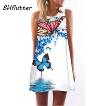 Load image into Gallery viewer, 2018 Summer Dress Women Floral Print Chiffon Dress Sleeveless Boho Style Short Beach Dress Sundress Casual Shift Dresses Vestido