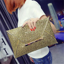 Load image into Gallery viewer, ISKYBOB 2017 New Hot Of Hand Package Women Fashion Sequins Envelope Bag Personality Clutch Purse Leather Top Quality