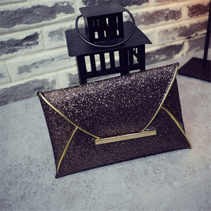 ISKYBOB 2017 New Hot Of Hand Package Women Fashion Sequins Envelope Bag Personality Clutch Purse Leather Top Quality