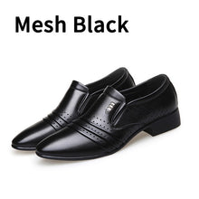 Load image into Gallery viewer, BIMUDUIYU Luxury brand PU Leather Fashion Men Business Dress Loafers Pointy Black Shoes Oxford Breathable Formal Wedding Shoes