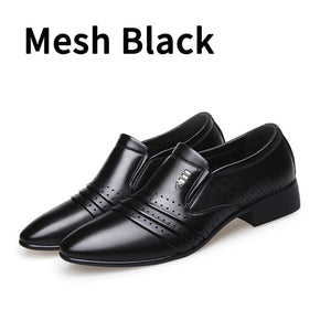 BIMUDUIYU Luxury brand PU Leather Fashion Men Business Dress Loafers Pointy Black Shoes Oxford Breathable Formal Wedding Shoes