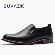 Load image into Gallery viewer, BUVAZIK Luxury Brand Leather Concise Men Business Dress Pointy Black Shoes Breathable Formal Wedding Basic Shoes Men