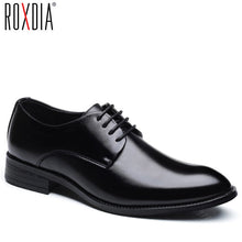 Load image into Gallery viewer, ROXDIA men wedding shoes microfiber leather formal business pointed toe for man dress shoes men&#39;s oxford flats RXM081 size 39-48