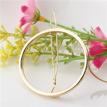 Load image into Gallery viewer, Fashion Woman Hair Accessories Triangle Hair Clip Pin Metal Geometric Alloy Hairband Moon Circle Hairgrip Barrette Girls Holder