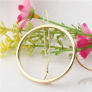 Fashion Woman Hair Accessories Triangle Hair Clip Pin Metal Geometric Alloy Hairband Moon Circle Hairgrip Barrette Girls Holder