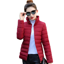 Load image into Gallery viewer, Women Winter Basic Jacket Stand Collar Solid Color Autumn Female Coat Outwear Ladies Casaco Feminina Inverno Free Shipping