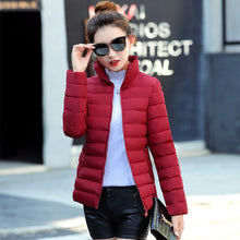 Load image into Gallery viewer, Women Winter Basic Jacket Stand Collar Solid Color Autumn Female Coat Outwear Ladies Casaco Feminina Inverno Free Shipping