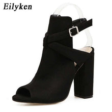 Load image into Gallery viewer, Eilyken Women Sandals Gladiator High Heels Strap Pumps Buckle Strap Shoes Fashion Summer Ladies Shoes Black size 35-42