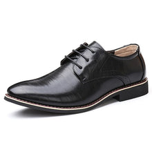 Load image into Gallery viewer, Men Oxfords Leather Shoes British Black Blue Shoes handmade comfortable formal dress men flats Lace-Up Bullock