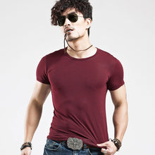 Load image into Gallery viewer, Men&#39;s Tops Tees 2018 summer new cotton v neck short sleeve t shirt men fashion trends fitness tshirt free shipping LT39 size 5XL