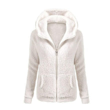 Load image into Gallery viewer, Women Solid Color Coat Thicken Soft Fleece Winter Autumn Warm Jacket Hooded Zipper Overcoat Female Fashion Casual Outwear Coat