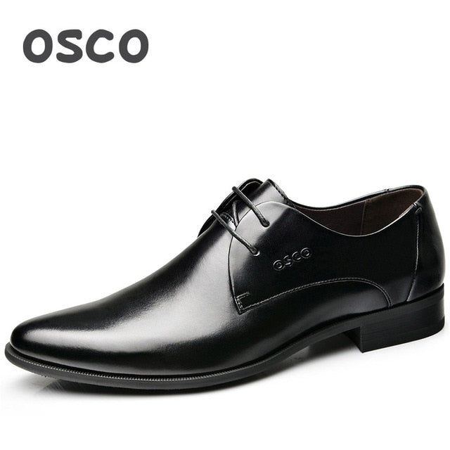 OSCO Men Shoes Spring Summer Formal Genuine Leather Business Casual Shoes Men Dress Office Luxury Shoes Male Breathable Oxfords