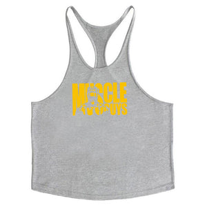 Muscleguys Cotton Gyms Tank Tops Men Sleeveless Tanktops For Boys Bodybuilding Clothing Undershirt Fitness Stringer Golds Vest